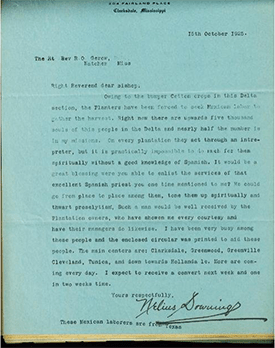Nelius Downing to Rev. R.O. Gerow, October 15, 1925, File 11, Folder “Downing, Rev. Nelius 1925,” ACDJ.